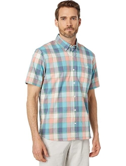 Comfort Stretch Chambray Shirt Short Sleeve Traditional Fit Plaid