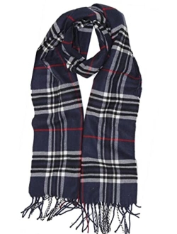 Cirrus New Soft Cashmere Feel Plaid Check and Solid Winter Scarf