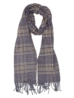 Cirrus New Soft Cashmere Feel Plaid Check and Solid Winter Scarf