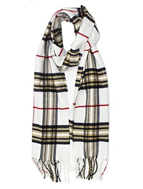 Cirrus New Soft Cashmere Feel Plaid Check and Solid Winter Scarf