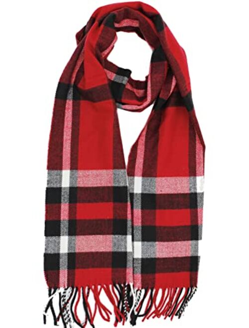 Cirrus New Soft Cashmere Feel Plaid Check and Solid Winter Scarf