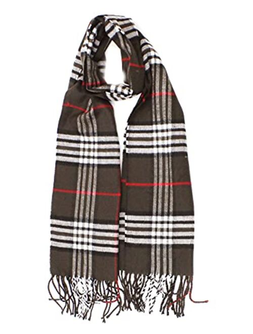 Cirrus New Soft Cashmere Feel Plaid Check and Solid Winter Scarf