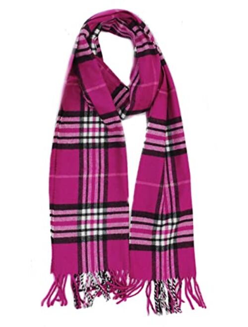 Cirrus New Soft Cashmere Feel Plaid Check and Solid Winter Scarf