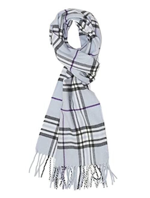 Cirrus New Soft Cashmere Feel Plaid Check and Solid Winter Scarf