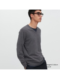 Extra Fine Merino V-Neck Long-Sleeve Sweater