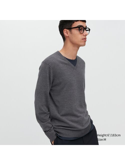 UNIQLO Extra Fine Merino V-Neck Long-Sleeve Sweater