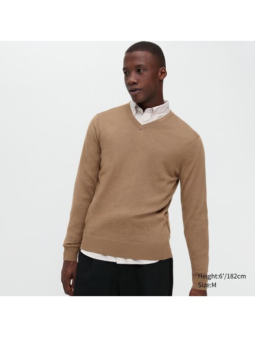 UNIQLO Extra Fine Merino V-Neck Long-Sleeve Sweater