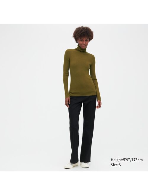 Uniqlo Extra Fine Merino Ribbed Turtleneck Long-Sleeve Sweater