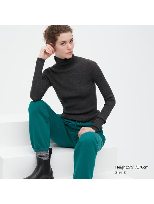 Uniqlo Extra Fine Merino Ribbed Turtleneck Long-Sleeve Sweater