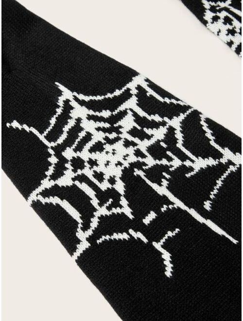 ROMWE Goth Spider Web Pattern Leg Warmers