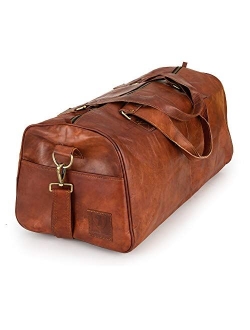 Berliner Bags Vintage Leather Duffle Bag Oslo with Shoe Compartment for Travel or the Gym, Overnight Bag for Men and Women - Brown