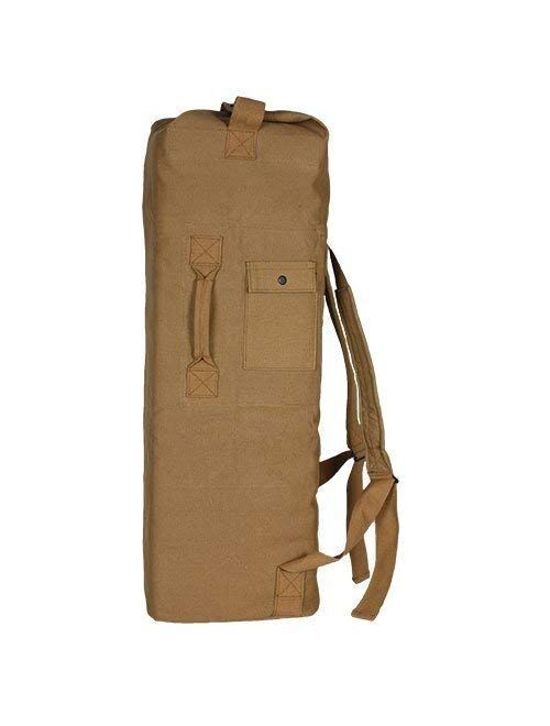 Farm Blue 2 Strap Top Load Non-Zipper Extra Large XL Military Duffel Bags - Heavy Duty Army Grade Cotton Canvas Duffle bags For Men, Women & Students - Tactical Gear Sack