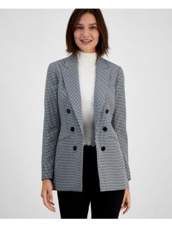 Women's Houndstooth Faux-Double-Breasted Jacket, Created for Macy's