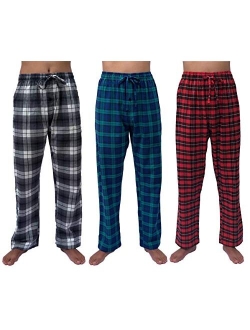 Giveitpro 3 Pack - Flannel Pajama Pant Pajama Bottoms-100% Cotton Yarn-dye Woven