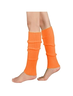 Zando Womens Fashion Leg Warmers Adult Junior 80s Ribbed Knitted Long Socks for Party Sports Casual Socks