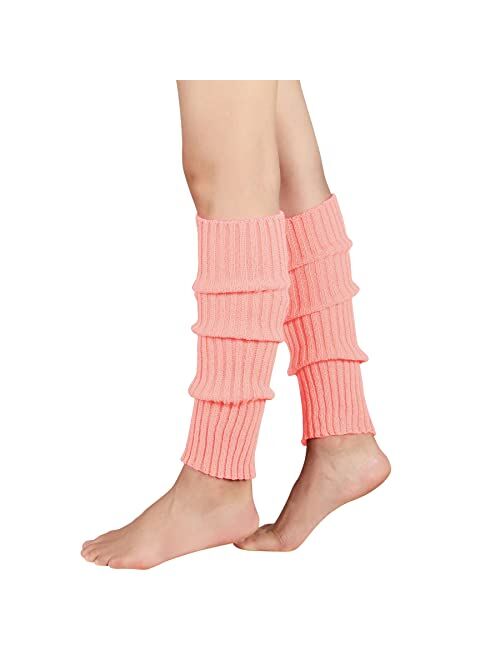 Zando Womens Fashion Leg Warmers Adult Junior 80s Ribbed Knitted Long Socks for Party Sports Casual Socks