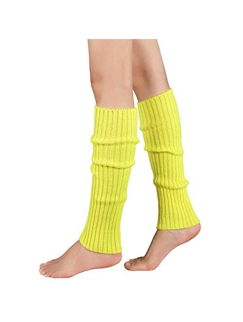 Zando Womens Fashion Leg Warmers Adult Junior 80s Ribbed Knitted Long Socks for Party Sports Casual Socks