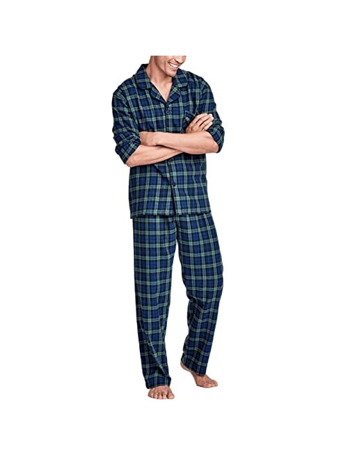 Hanes Men's 100% Cotton Flannel Plaid Pajama Top and Pant Set