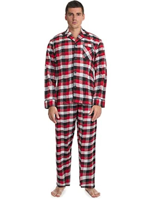 Hanes Men's 100% Cotton Flannel Plaid Pajama Top and Pant Set