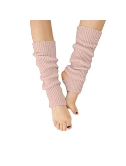 AWOCAN Ballet Leg warmers for girls Knitted Stirrup Leg Warmers for women Winter Extra Soft long leg warmers for Yoga Dance