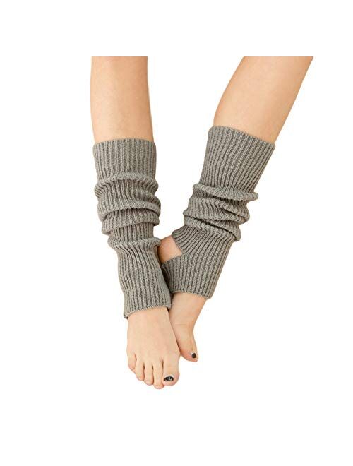 AWOCAN Ballet Leg warmers for girls Knitted Stirrup Leg Warmers for women Winter Extra Soft long leg warmers for Yoga Dance