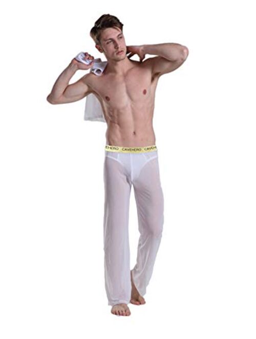 CaveHero Men's Mesh See Through Pajama Pants Nightwear Sleep Bottoms Underwear