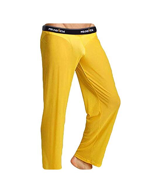 CaveHero Men's Mesh See Through Pajama Pants Nightwear Sleep Bottoms Underwear