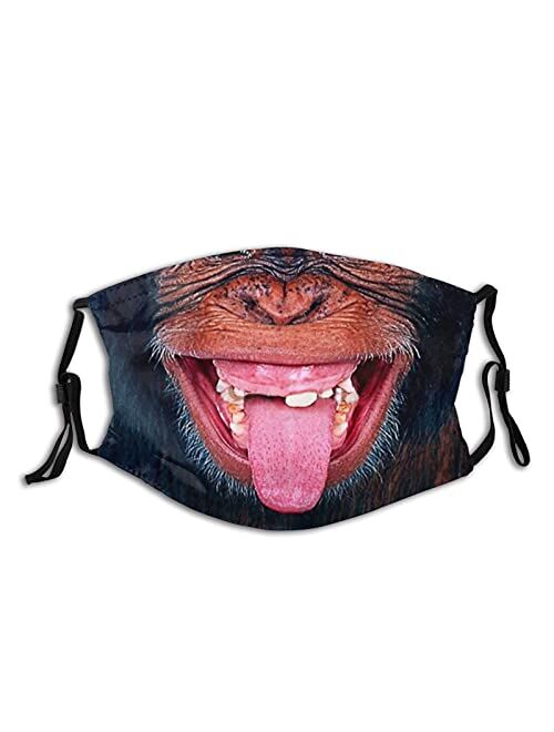 Chronst Funny Animals Mouth Face Masks, Washable Reusable Balaclava with Filters, Funny Decor for Adult & Teens Outdoor