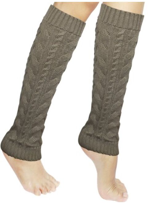 Dahlia Women's Leg Warmers & Boot Cuffs - Synthetic Wool, Cable Knit