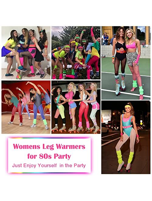 American Trends Leg Warmers for Women Girls 80s Ribbed Leg Warmer for Neon Party Knitted Fall Winter Sports Socks