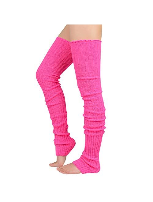 American Trends Leg Warmers for Women Girls 80s Ribbed Leg Warmer for Neon Party Knitted Fall Winter Sports Socks