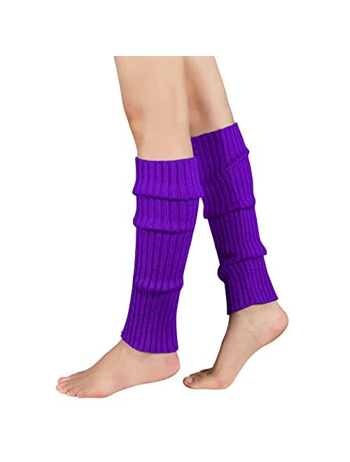 American Trends Leg Warmers for Women Girls 80s Ribbed Leg Warmer for Neon Party Knitted Fall Winter Sports Socks