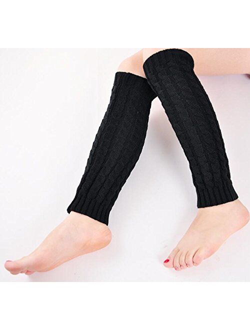 Elandy Knit Winter Thermal Warm Leg Warmers-Long Socks Boot Cuffs Topper Legging Pads For Women Lady Girls Best Xmas Gift