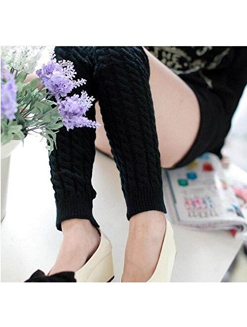 Elandy Knit Winter Thermal Warm Leg Warmers-Long Socks Boot Cuffs Topper Legging Pads For Women Lady Girls Best Xmas Gift