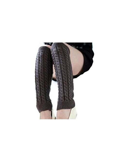 Elandy Knit Winter Thermal Warm Leg Warmers-Long Socks Boot Cuffs Topper Legging Pads For Women Lady Girls Best Xmas Gift