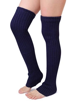 Pareberry Women's Winter Over Knee High Footless Socks Knit Warm Long Leg Warmers