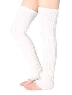 Pareberry Women's Winter Over Knee High Footless Socks Knit Warm Long Leg Warmers