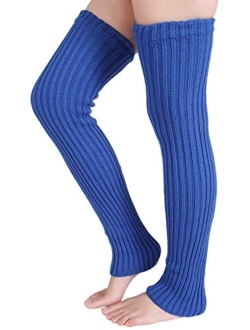 Pareberry Women's Winter Over Knee High Footless Socks Knit Warm Long Leg Warmers