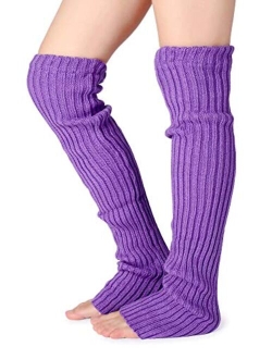 Pareberry Women's Winter Over Knee High Footless Socks Knit Warm Long Leg Warmers