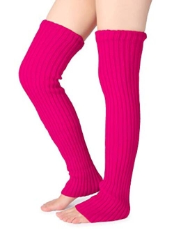 Pareberry Women's Winter Over Knee High Footless Socks Knit Warm Long Leg Warmers