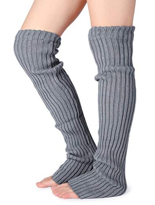 Pareberry Women's Winter Over Knee High Footless Socks Knit Warm Long Leg Warmers