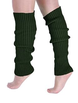 Leotruny Women's Winter Over Knee High Footless Socks Knit Leg