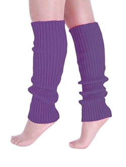 Women's 1 Pair Ribbed Knit Leg Warmers 80s Boot Long Socks