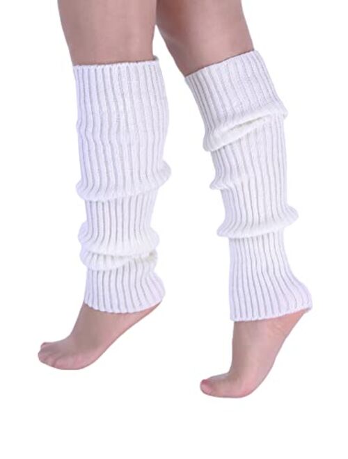 Milumia Women's 1 Pair Ribbed Knit Leg Warmers 80s Boot Long Socks