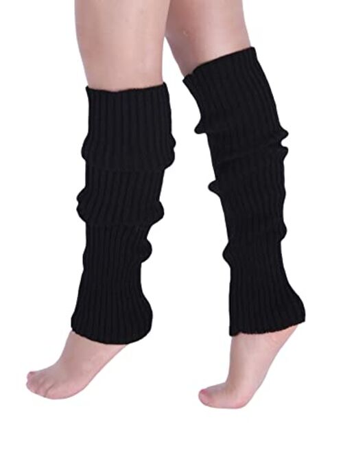 Milumia Women's 1 Pair Ribbed Knit Leg Warmers 80s Boot Long Socks