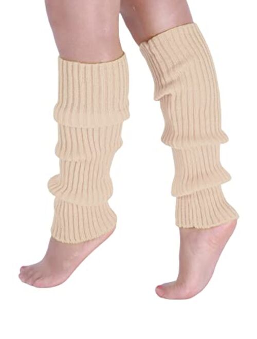 Milumia Women's 1 Pair Ribbed Knit Leg Warmers 80s Boot Long Socks