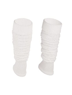 SERIMANEA Wool Leg Warmers for Women and Girls, Calf Cuffs In Braid Pattern for Indoor/Outdoor, Circumference 11"-13.4"