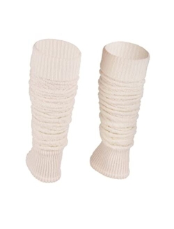 SERIMANEA Wool Leg Warmers for Women and Girls, Calf Cuffs In Braid Pattern for Indoor/Outdoor, Circumference 11"-13.4"