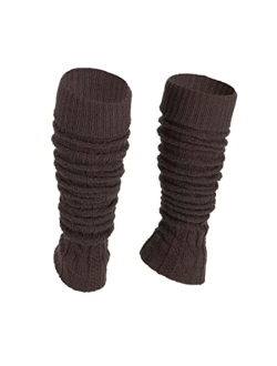 SERIMANEA Wool Leg Warmers for Women and Girls, Calf Cuffs In Braid Pattern for Indoor/Outdoor, Circumference 11"-13.4"