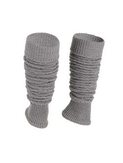 SERIMANEA Wool Leg Warmers for Women and Girls, Calf Cuffs In Braid Pattern for Indoor/Outdoor, Circumference 11"-13.4"